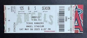 2023 Texas Rangers vs Los Angeles Angels Ticket Stub 5/6/23 - Mint!!! - Picture 1 of 1