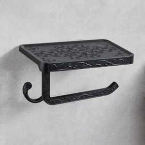 Wall Mounted Toilet Roll Holder Tissue Paper Stand Bathroom Storage Rack Shelf. - Picture 1 of 13