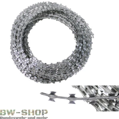BUNDESWEHR STACHELDRAHT 50m NATODRAHT METALL VERZINKT BW KLINGENDRAHT S-DRAHT - Bild 1 von 2