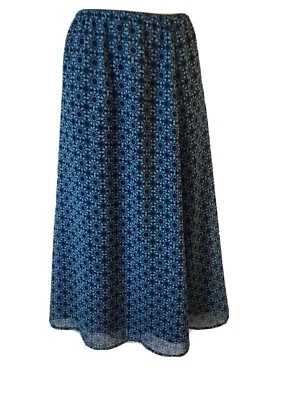 CROFT & BARROW~HERMOSA FALDA AZUL GEO ESTAMPADO~FORRADA~DAMAS TALLA:12 Foto 1 de 4