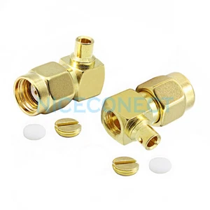 10x Conector de ángulo recto macho (pin hembra) RP-SMA para semirrígido RG405 0.086" - Imagen 1 de 3