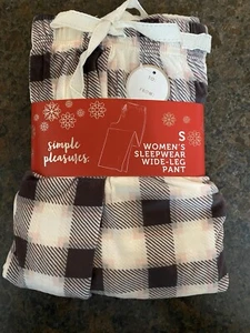 Pantalones de pijama para dormir de felpa a cuadros Simple Pleasures para mujer pierna ancha talla S envío gratuito - Imagen 1 de 4