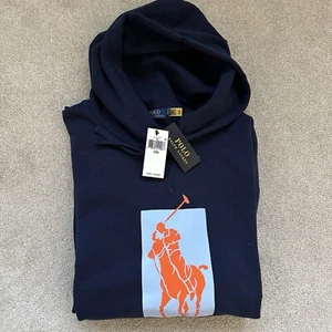 polo ralph lauren 1967 Pullover Hoodie Herren 5XB Big Navy Blau Big Pony Print Neu - Bild 1 von 12