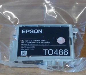 GENUINE EPSON T0486 Light Magenta cartridge ORIGINAL factory sealed SEAHORSE ink - Picture 1 of 3