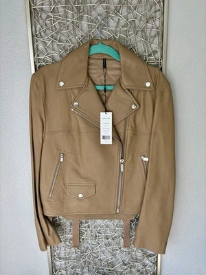 Helmut Lang Tan Calfskin Leather Jacket, Size Small, New With Tags - Image 1 of 3