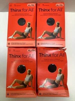 Thinx For All Reusable Period Underwear, Brief, XL, Black, 4 Pack - Image 1 of 4