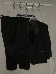Fumagalli's Tuxedo Suit Men 54L Black Wedding Prom Mason Formal Pants 50X30 Luxe - Picture 1 of 17