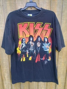 Vintage 90s KISS Alive Worldwide Tour 96/97 Band T-shirt Sz L Double Sided 1996 - Picture 1 of 6