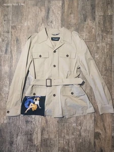 DOLCE & GABBANA Canvas Safari Jacket SNEAK PEEK with Belt Pockets Beige Sz 48 - Picture 1 of 5