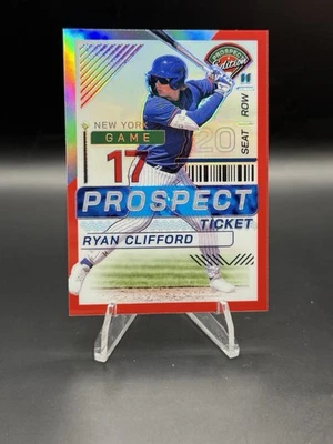2024 Panini Prospect Edition Ryan Clifford Ticket Red Prizm  /199 NY Mets - Image 1 of 3