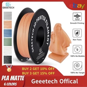 Geeetech 1kg 1.75mm PLA Matte 3D Filament für 3D Drucker Mehrfarbig Neu - Afbeelding 1 van 15