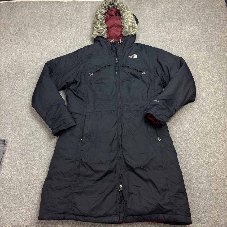 Chaqueta North Face Mujer Grande Negra Puffer Plumón de Ganso Hyvent Capucha Abrigo Dama Foto 1 de 4
