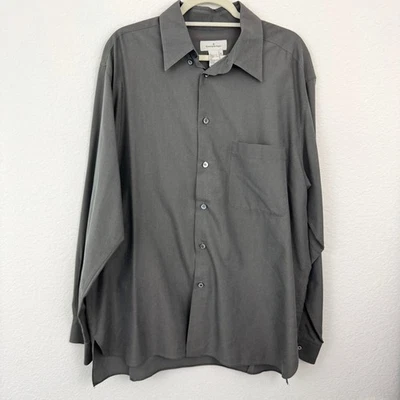 Ermenegildo Zegna Mens Long Sleeve Button Dress Shirt Sz XL Office Career Green  - Image 1 of 4