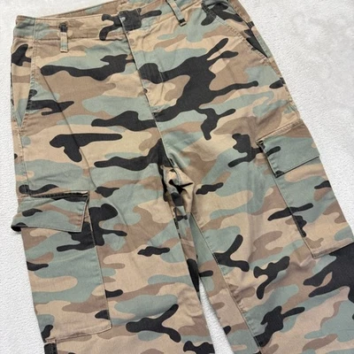 Calça GAP Feminina 4 Pequena Verde Camuflagem Solta Cáqui Carga Anos 90 Y2K Calça Exército - Imagem 1 de 4