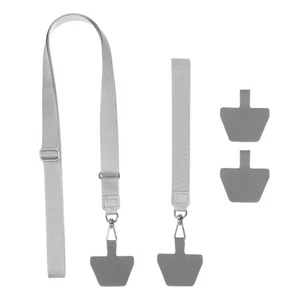 2Pcs Phone Lanyard with Wrist Strap and 4 Patches, Gray - Zdjęcie 1 z 6