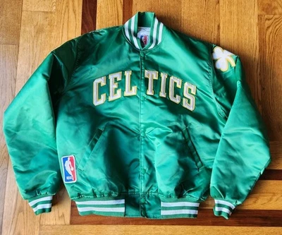 Chaqueta de baloncesto vintage STARTER verde satinado NBA Boston Celtics talla XL hecha en EE. UU. Foto 1 de 4