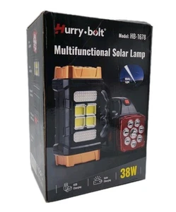 Hurry Bolt HB-1678 Multifunktionale Solar & USB Ladelampe 38W Taschenlampe - Bild 1 von 6