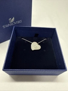 Swarovski Heart Motif Necklace, Rhinestone Sparkle, Romantic Party Accessory - Picture 1 of 5
