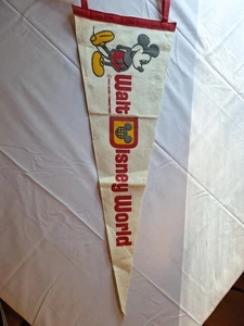 Vintage Walt Disney World Souvenir Felt Pennant 24" Long, Mickey Mouse 1971 Rare - Picture 1 of 4