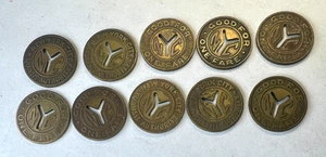 10 x NYC vintage Subway Tokens, New York City transit, brass "Small Y" 1950s-60s - Picture 1 of 2