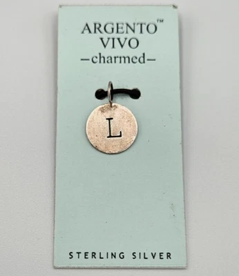 Argento Vivo X6302 Sterling Silver 925 Initial Letter Disc Charm ' L ' - Image 1 of 4