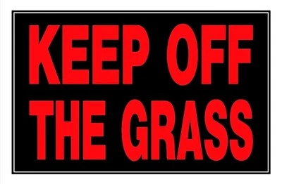 KEEP OFF THE GRASS yard SIGN 8" x 12 Fluorescent RED Plastic HILLMAN (6 Pack) - Image 1 of 2