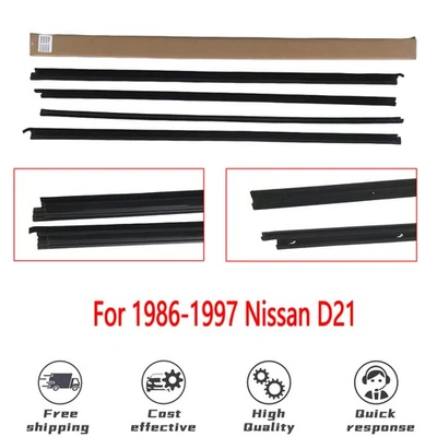 NEW Pickup Door Window Seal Belt Weatherstrip For 1986-1997 Nissan D21 Foto 1 de 4