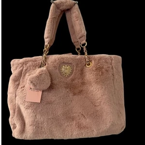 Bolso de Mano Juicy Couture Love Furry Friends Rubor Polvoriento Nuevo con Etiquetas - Imagen 1 de 10