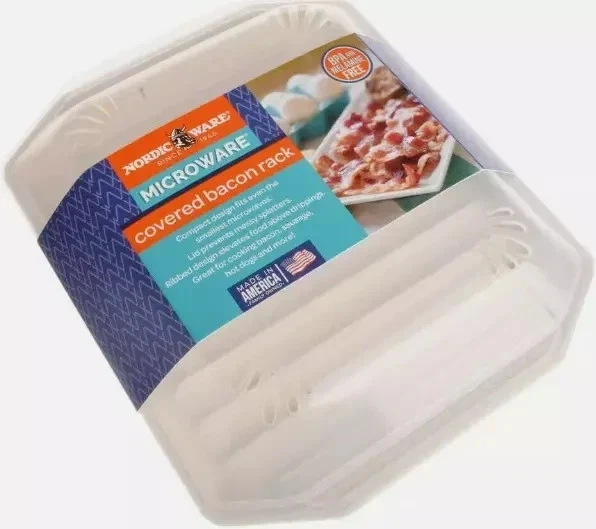 Estante para tocino microondas con tapa para salchichas para perros calientes parrilla sartén bandeja utensilios de cocina EE. UU. Foto 1 de 4