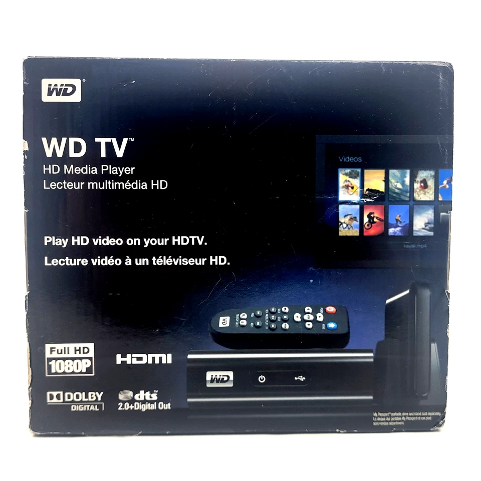 NEW Western Digital WD TV HD Media Streaming Player WDBABF0000NBK 1080P HDMI - Image 1 of 4