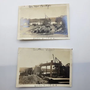 Fotos de construcción del puente del río Missouri 1924 Mobridge Dakota del Sur 2x3 pulgadas EE. UU. 12 - Imagen 1 de 3