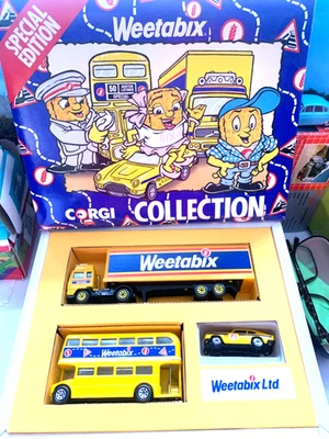 CORGI.WEETABIX SET.VOLVO TRACTOR UNIT.DOUBLE DECKER BUS.ASTON MARTIN DB5.L/EDIT - Image 1 of 4