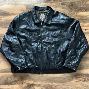 Vintage Members Only Black Leather Bomber Jacket Men’s Size XL - Picture 1 of 14