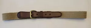 Men's Braided Woven Belt Goldtone Buckle Stretch Size Small 29-31 - Picture 1 of 7