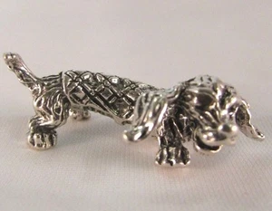 Miniatura statuina argento cane  Cocker con cappotto  fatta a mano argento 800 - Imagen 1 de 4