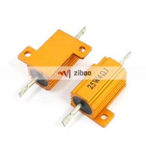 2 Pcs Heatsink Aluminum Housed Case Resistor 25W 4 Ohm 2.7x2.6 x 1.5cm✦Kd - Picture 1 of 4