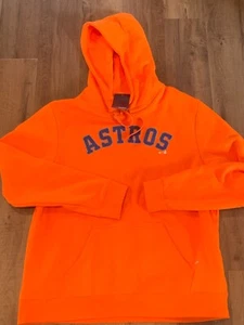 NWT Men's L Houston Astros Fanatics Hoodie Pullover Orange Weighted Fleece Large - Picture 1 of 6