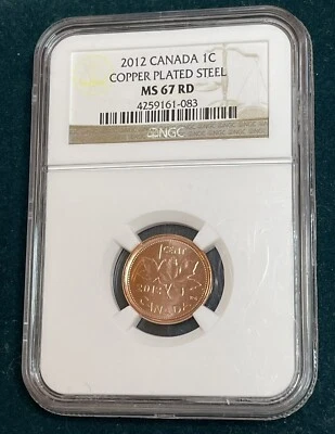 2012 CANADA CENT NGC MS67 RD MAGNETIC STEEL HIGH GRADE LAST YEAR OF ISSUE - Image 1 of 3