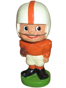 Vintage 1960s Football Nodder Bobblehead Orange White Toes Up Japan - Picture 1 of 12