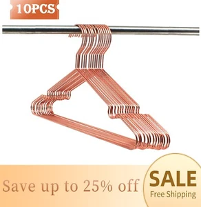 Adult Clothes Hangers Rose Gold Shiny Metal Coat Suits Top Hangers Display 10PCS - Picture 1 of 14