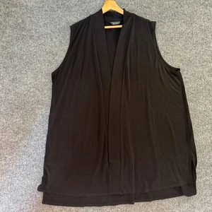 Susan Graver Everyday Open Front Vest Plus Size Womens 2X Sleeveless Liquid Knit - Picture 1 of 8