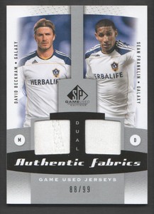 2011 SP Game Used Soccer DUAL JERSEY #AF2-GAX David Beckham Sean Franklin 88/99
