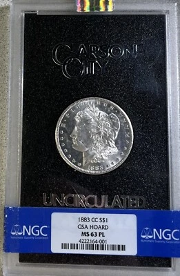 1883-CC GSA NGC MS63PL Morgan Silver Dollar - Image 1 of 4