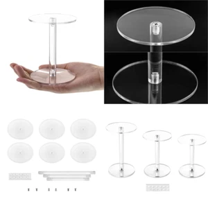 Round Acrylic Display Stand Premium Clear round Riser Stands Set of 3 - Picture 1 of 8