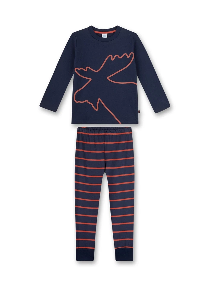 Pijama de alce, azul oscuro de Sanetta talla 116 algodón orgánico Foto 1 de 1