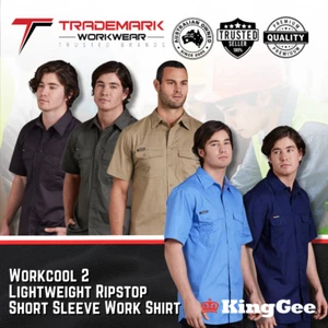 King Gee Mens Workcool 2 Cotton Work Shirt (K14825) 2XS-7XL RRP$54.95 - Picture 1 of 17