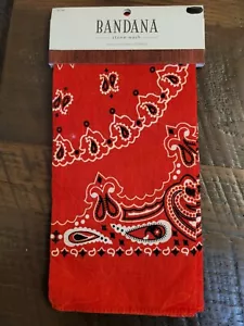 Stonewashed Bandana Red 100% Cotton Handkerchief 21" x 21" New! - Picture 1 of 5