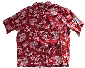 Walt Disney World Trader Mick's Island Red Hawaiian XL Men's Shirt Free Shipping - Picture 1 of 8