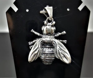 Bumble Bee STERLING SILVER 925 Bee Pendant Charm Honey Bee Apiary Jewelry Good L - Picture 1 of 9