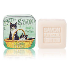 NEW La Savonnerie De Nyons Black & White Cats Soap Tin 100g